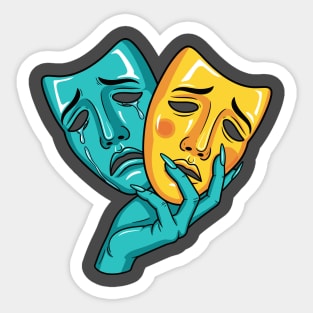 Drama Masks Tragedy Sticker